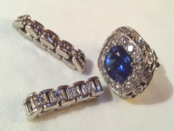 Wedding Set with Blue Sapphire and Diamonds