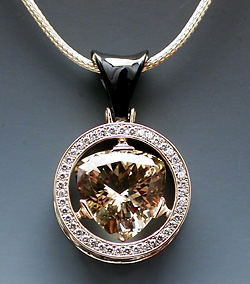 Citrine and Diamond Pendant